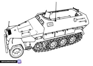 Military vehicle coloring pictures for boys