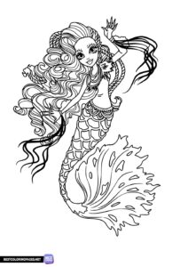 Monster High mermaid coloring page