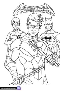 Nightwing DC Comics Coloring Page