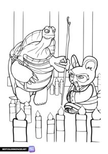 Oogway and Shifu coloring page Kung Fu Panda