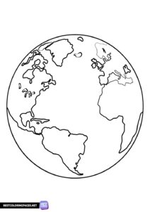 Planet earth free printable coloring page