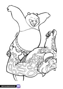 Po and Tai Lung Coloring Page