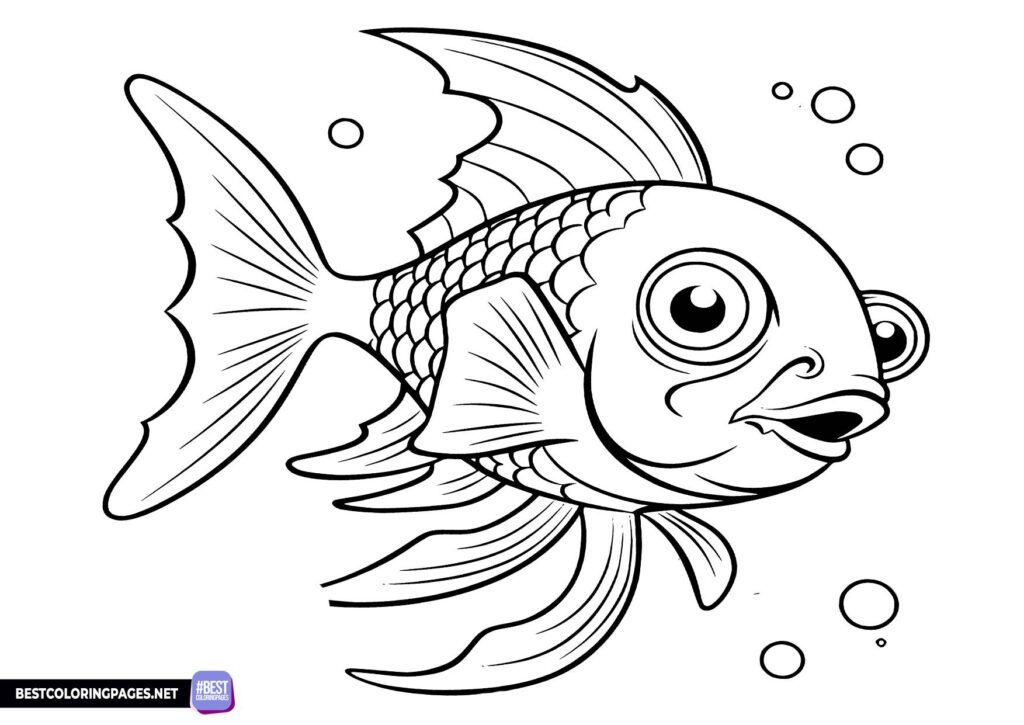 Printable Fish coloring book page - Printable Fish Coloring Book Page 1024x725
