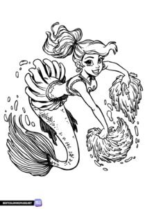 Printable mermaid coloring page