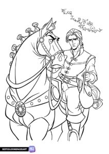 Rapunzel and Flynn coloring pages