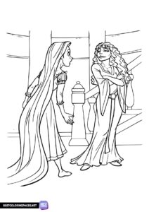 Rapunzel coloring pages for kids