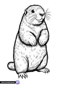 Realistic Groundhog coloring page
