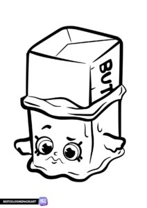 Shopkins butter coloring page for kids