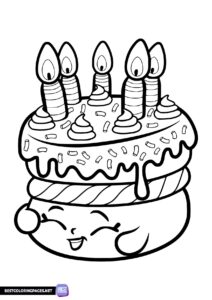 Shopkins coloring page cake