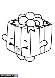 Shopkins cute gift coloring pages