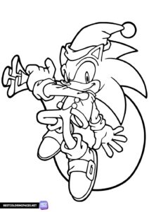 Sonic Christmas Coloring Page