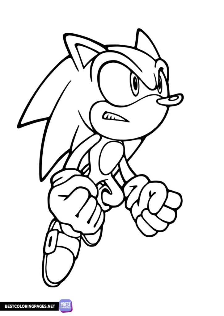 Sonic Printable Colouring Page