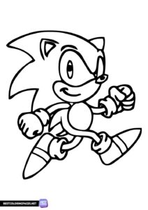 Sonic simple coloring page for kids