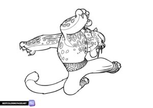 Tai Lung from Kung Fu Panda printable coloring page