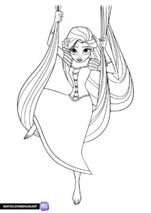 Tangled coloring page for girls