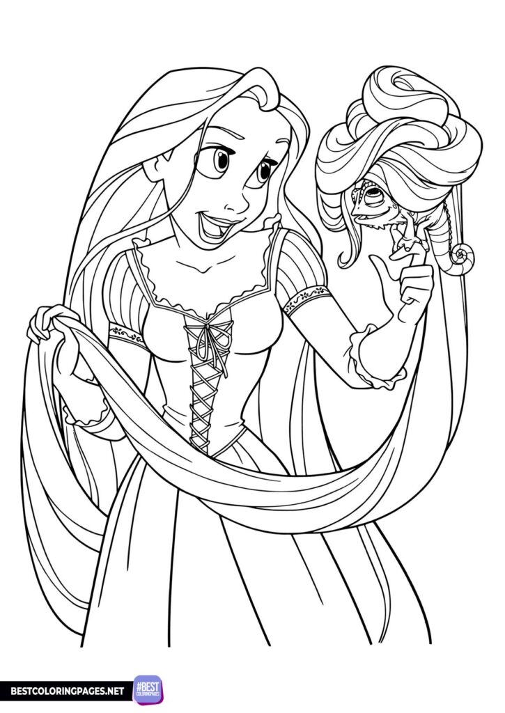 Rapunzel coloring pages. Tangled pictures to color