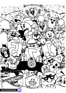 The Amazing World of Gumball Coloring Book Family coloring page
