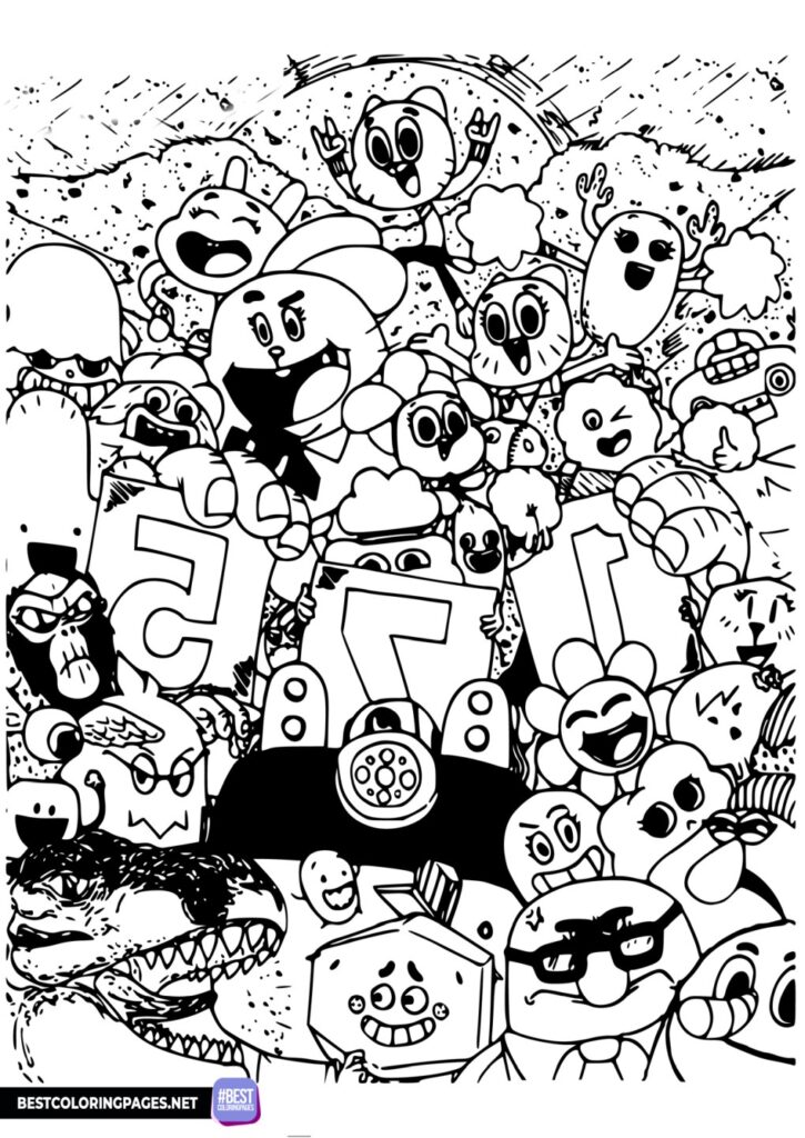 The Amazing World of Gumball Coloring Book Family coloring page