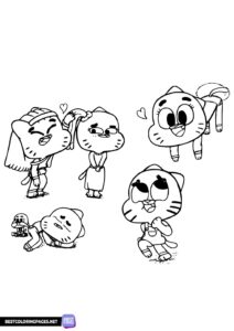 The Amazing World of Gumball Colouring Page