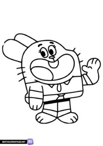 The Amazing World of Gumball for kids coloring page