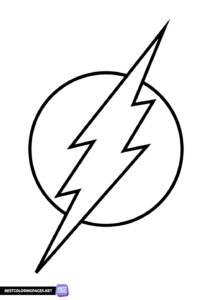 The Flash symbol coloring page