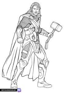 Thor coloring page for boys