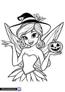 Tinkerbell halloween coloring pages