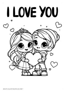 Valentine's Day coloring page to print