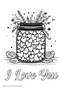 Valentine's Day colouring page