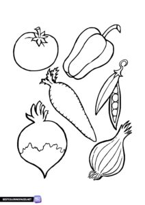 Vegetable coloring page for kids