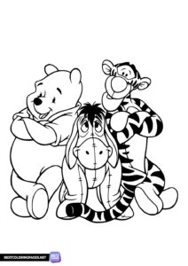 Winnie the Pooh Tigger and Eeyore coloring page