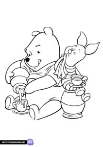 Winnie the Pooh and Piglet coloring page