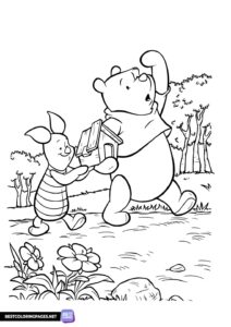 Winnie the Pooh and Piglet coloring pages