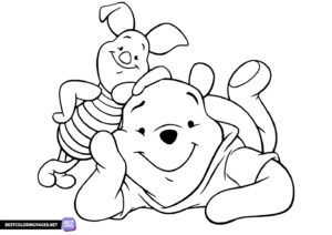 Winnie the Pooh and Piglet coloring sheet