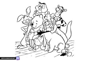 Winnie the Pooh's friends coloring page