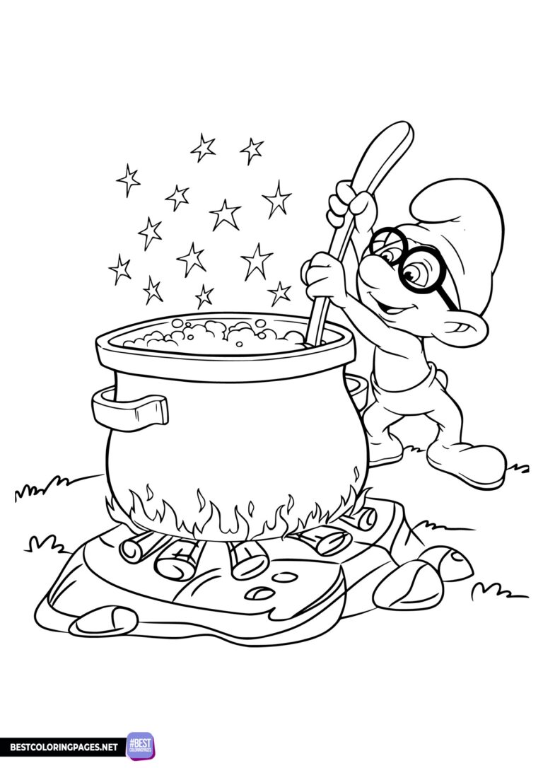 Brainy Smurf coloring page