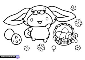 Cinnamoroll Easter coloring page