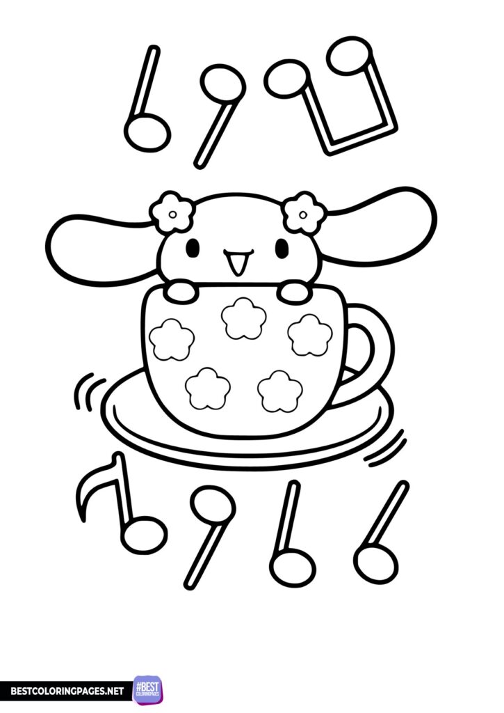 Cinnamoroll, Hello Kitty and Kuromi coloring page Free printable