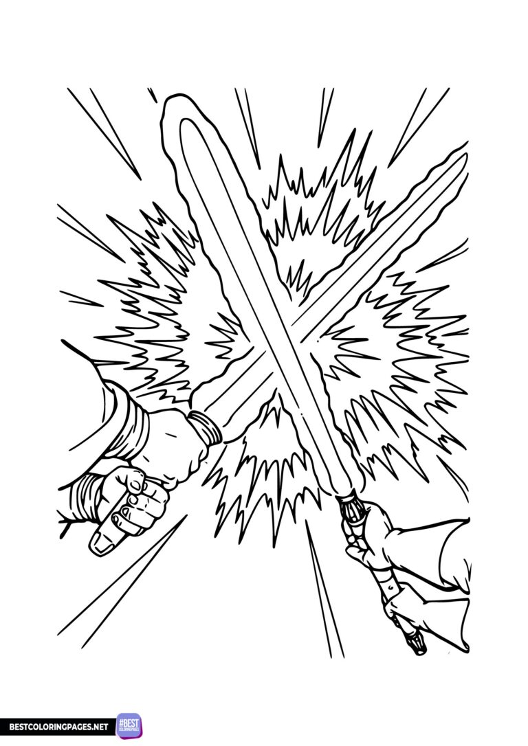 Lightsabers coloring page