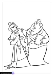 Coloring page from Mulan