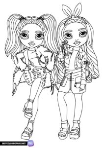 Rainbow High Dolls coloring pages