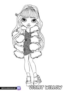 Rainbow High coloring page Violet Willow