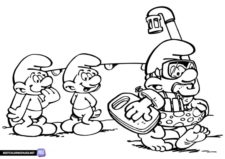 Smurf Diver coloring page