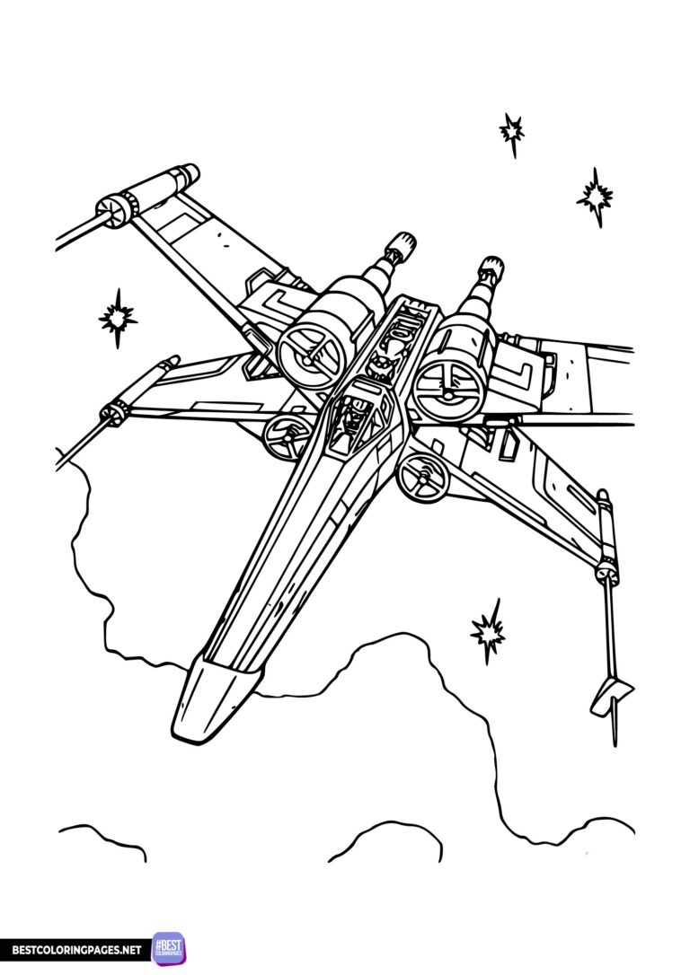 Star Wars X-Wing coloring page