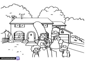 The Simpsons family coloring page