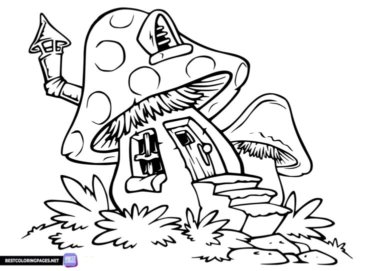The Smurfs Home coloring page