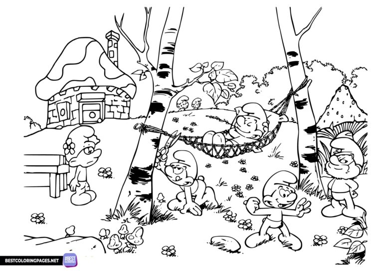 The Smurfs printable coloring page