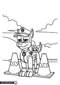 Chase from PAW Patrol coloring page