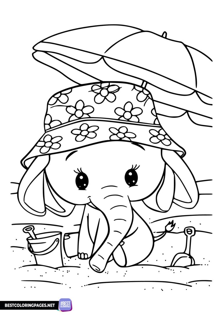 Coloring page baby elephant