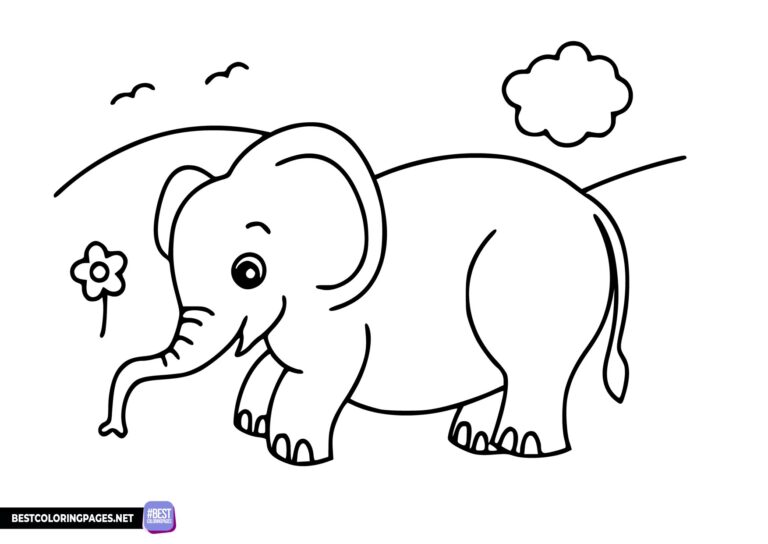 Free elephant coloring picture